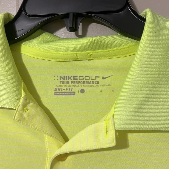 Nike Golf Dri-Fit Collared Shirt highlighter yellow color - Picture 3 of 7